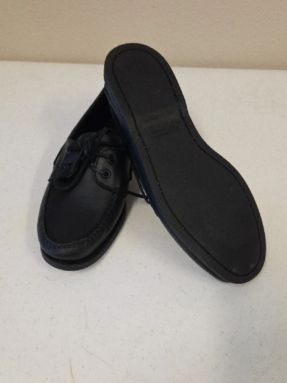 Sperry Top Sider Classic Men's Black Leather Boat Shoes Size9.5